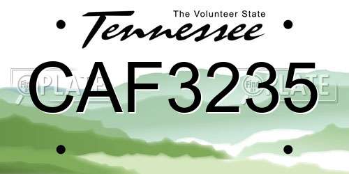 CAF3235 Tennessee License Plate