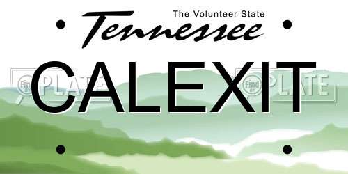 CALEXIT Tennessee License Plate