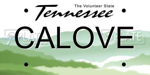 CALOVE Tennessee License Plate