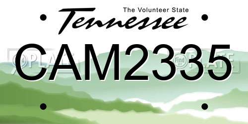 CAM2335 Tennessee License Plate