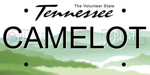 CAMELOT Tennessee License Plate