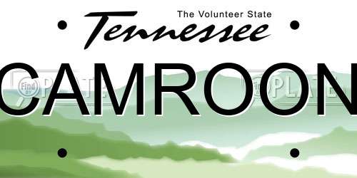 CAMROON Tennessee License Plate