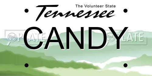 CANDY Tennessee License Plate