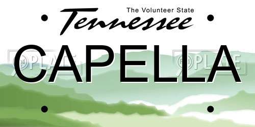 CAPELLA Tennessee License Plate