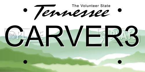 CARVER3 Tennessee License Plate