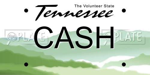 CASH Tennessee License Plate