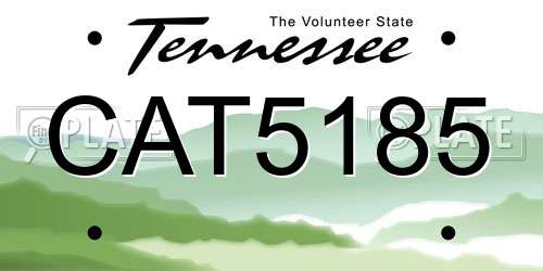 CAT5185 Tennessee License Plate