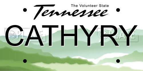 CATHYRY Tennessee License Plate