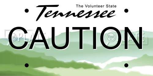 CAUTION Tennessee License Plate