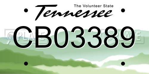 CB03389 Tennessee License Plate