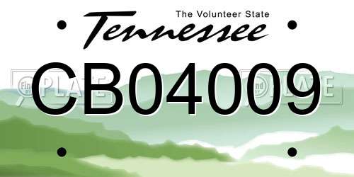CB04009 Tennessee License Plate