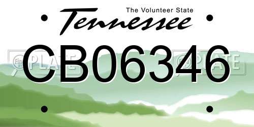 CB06346 Tennessee License Plate
