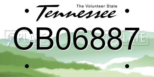 CB06887 Tennessee License Plate