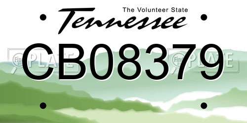 CB08379 Tennessee License Plate