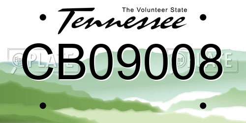 CB09008 Tennessee License Plate