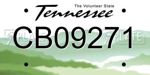 CB09271 Tennessee License Plate