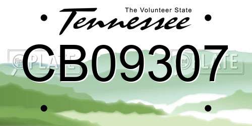 CB09307 Tennessee License Plate