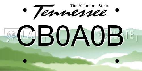 CB0A0B Tennessee License Plate