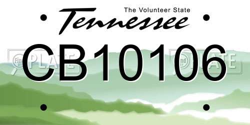 CB10106 Tennessee License Plate