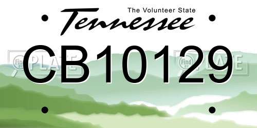 CB10129 Tennessee License Plate