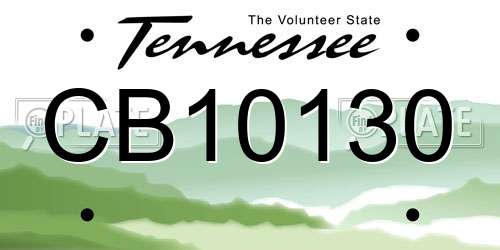CB10130 Tennessee License Plate