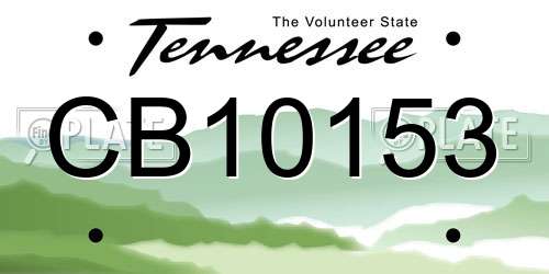 CB10153 Tennessee License Plate