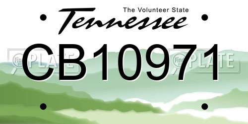 CB10971 Tennessee License Plate