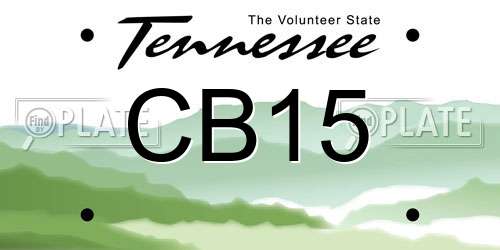 CB15 Tennessee License Plate