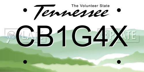 CB1G4X Tennessee License Plate