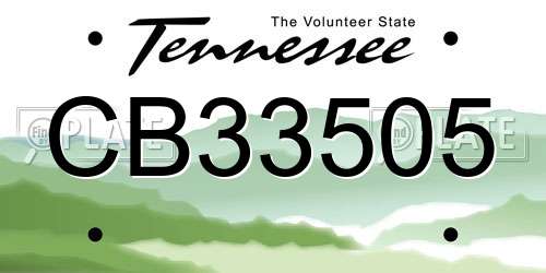 CB33505 Tennessee License Plate