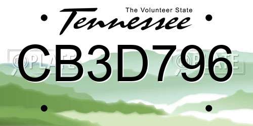 CB3D796 Tennessee License Plate
