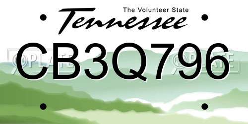 CB3Q796 Tennessee License Plate