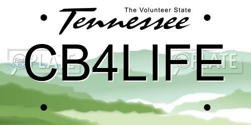 CB4LIFE Tennessee License Plate