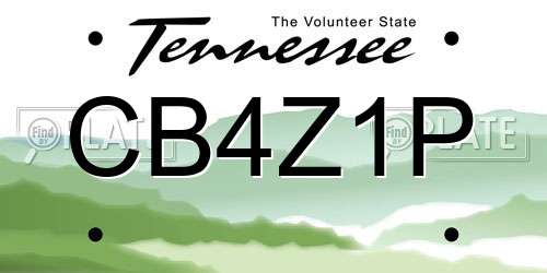 CB4Z1P Tennessee License Plate
