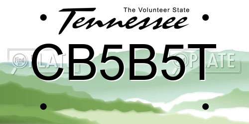 CB5B5T Tennessee License Plate