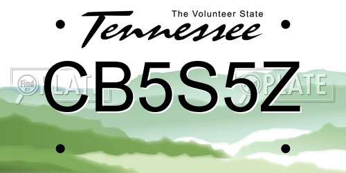 CB5S5Z Tennessee License Plate