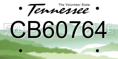 CB60764 Tennessee License Plate