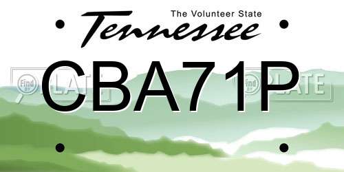 CBA71P Tennessee License Plate