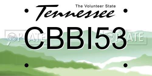 CBBI53 Tennessee License Plate