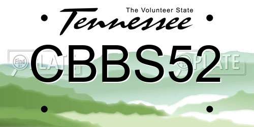 CBBS52 Tennessee License Plate