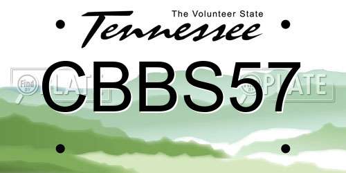 CBBS57 Tennessee License Plate
