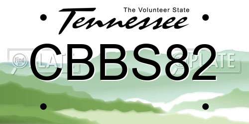 CBBS82 Tennessee License Plate