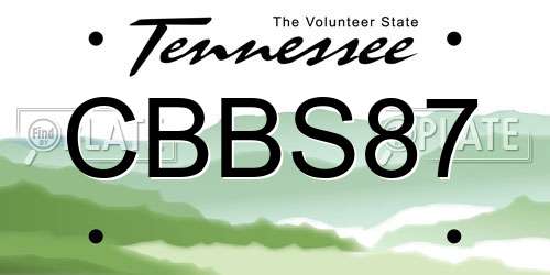 CBBS87 Tennessee License Plate