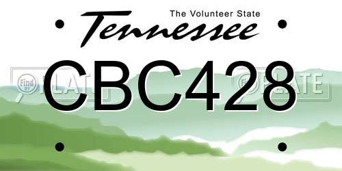 CBC428 Tennessee License Plate