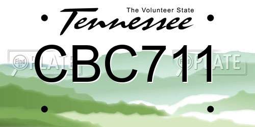 CBC711 Tennessee License Plate