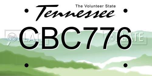 CBC776 Tennessee License Plate