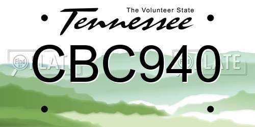 CBC940 Tennessee License Plate