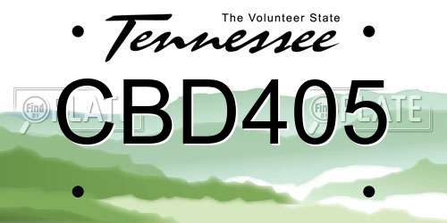CBD405 Tennessee License Plate