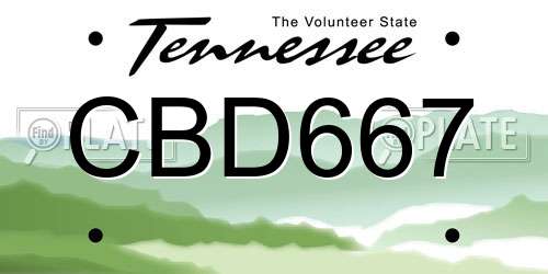 CBD667 Tennessee License Plate