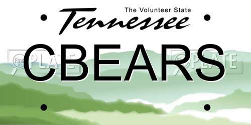 CBEARS Tennessee License Plate